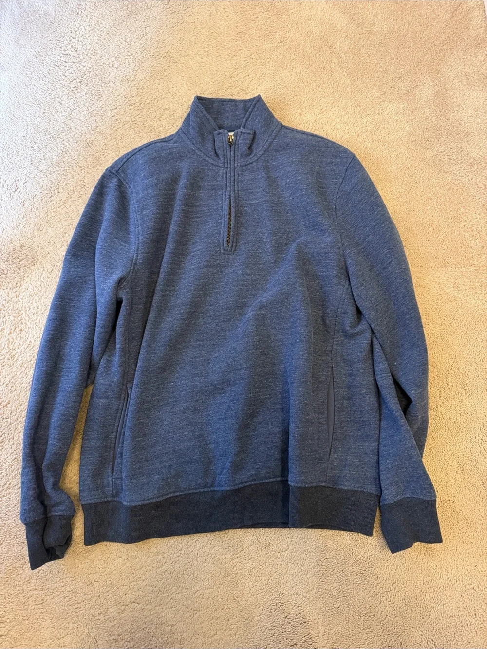J. Crew Men's Heathered Blue Quarter-Zip